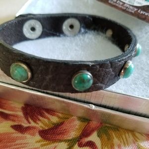 Leather and Turquoise bracelet